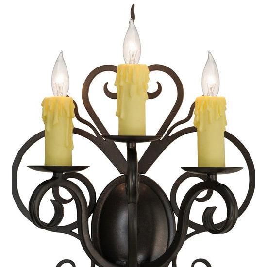 2nd Ave Lighting Kenna 14" Wide 3 Light Wall Sconce in Gilded Tobacco Finish