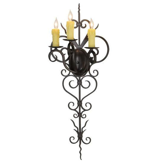 2nd Ave Lighting Kenna 14" Wide 3 Light Wall Sconce in Gilded Tobacco Finish