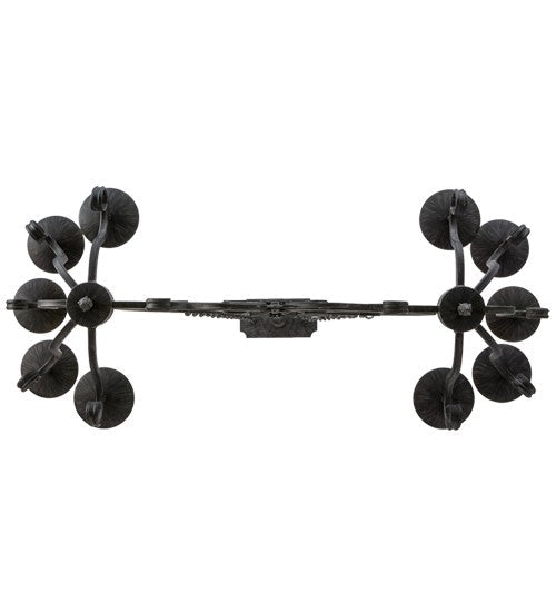 2nd Ave Lighting Kenneth 42" Long 10 Light Oblong Chandelier in Antique Iron Gate Finish