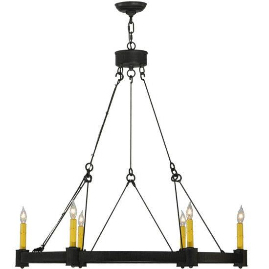 2nd Ave Lighting Kenosha 35.75" 6 LT Chandelier in Antique Iron Gate Finish