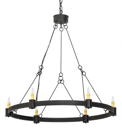 2nd Ave Lighting Kenosha 36" Wide 6 LT Chandelier in Antique Iron Gate Finish