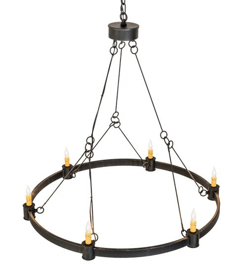 2nd Ave Lighting Kenosha 36" Wide 6 LT Chandelier in Antique Iron Gate Finish