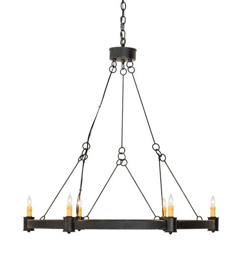 2nd Ave Lighting Kenosha 36" Wide 6 LT Chandelier in Antique Iron Gate Finish