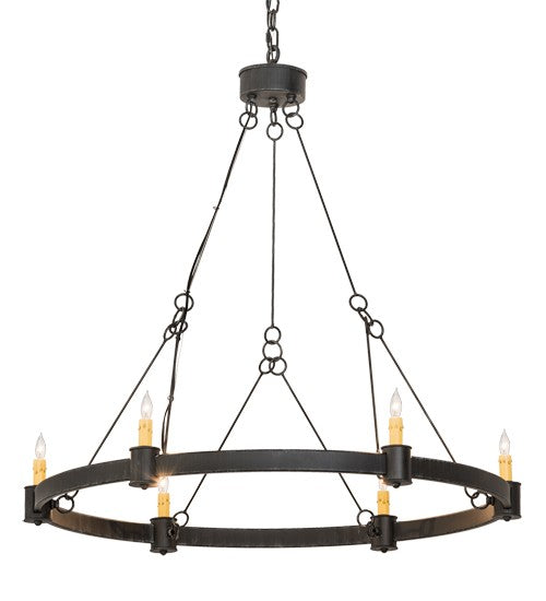 2nd Ave Lighting Kenosha 36" Wide 6 LT Chandelier in Antique Iron Gate Finish