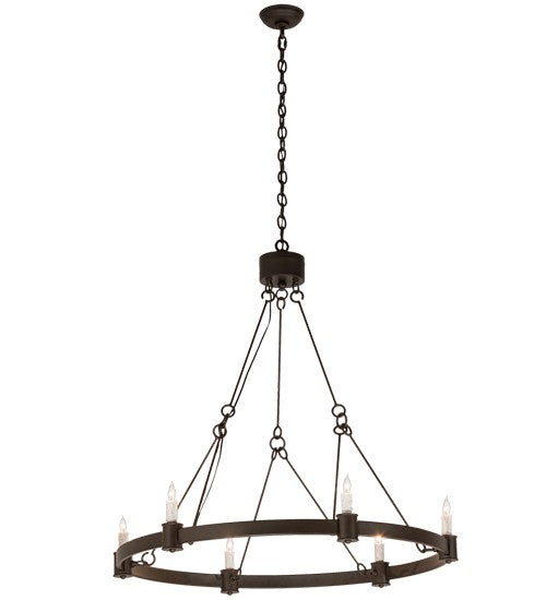 2nd Ave Lighting Kenosha 36" Wide 6 Light Chandelier in Oil Rubbed Bronze Finish