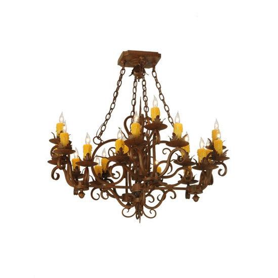 2nd Ave Lighting Kimberly 38" Square 20 Light Chandelier in Rustic Iron Finish