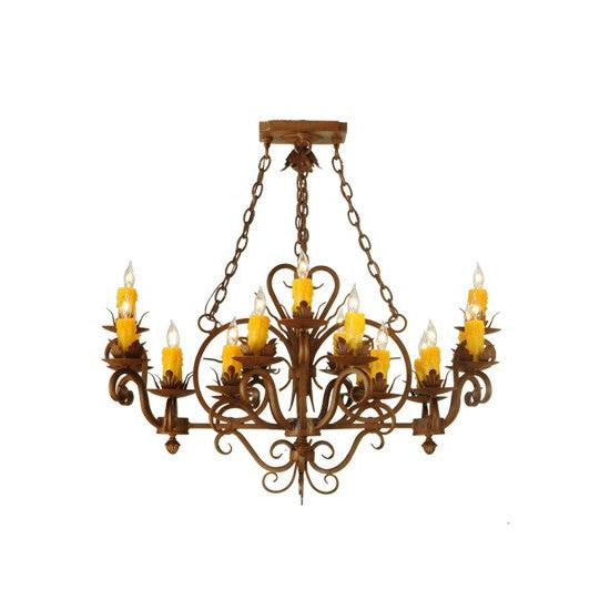 2nd Ave Lighting Kimberly 38" Square 20 Light Chandelier in Rustic Iron Finish