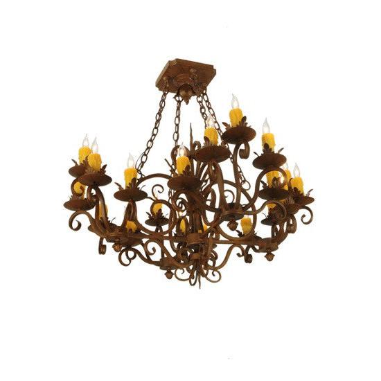 2nd Ave Lighting Kimberly 38" Square 20 Light Chandelier in Rustic Iron Finish