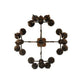 2nd Ave Lighting Kimberly 38" Square 20 Light Chandelier in Rustic Iron Finish