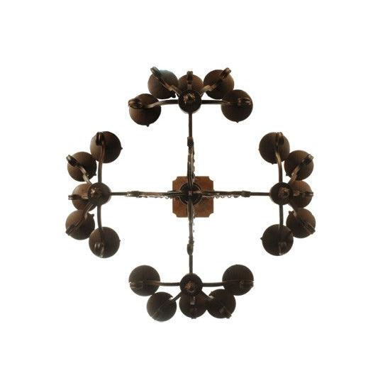 2nd Ave Lighting Kimberly 38" Square 20 Light Chandelier in Rustic Iron Finish