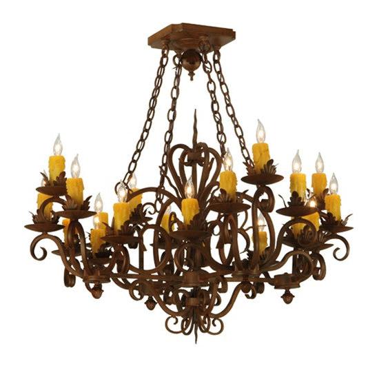 2nd Ave Lighting Kimberly 38" Square 20 Light Chandelier in Rustic Iron Finish