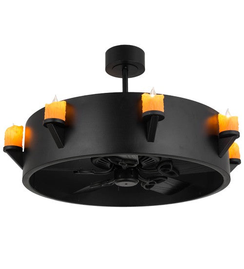 2nd Ave Lighting Kingston 40" Wide 8 LT Chandel-Air in Black Finish