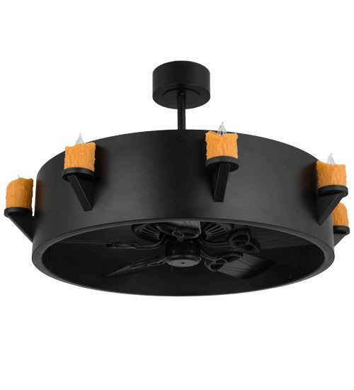 2nd Ave Lighting Kingston 40" Wide 8 LT Chandel-Air in Black Finish