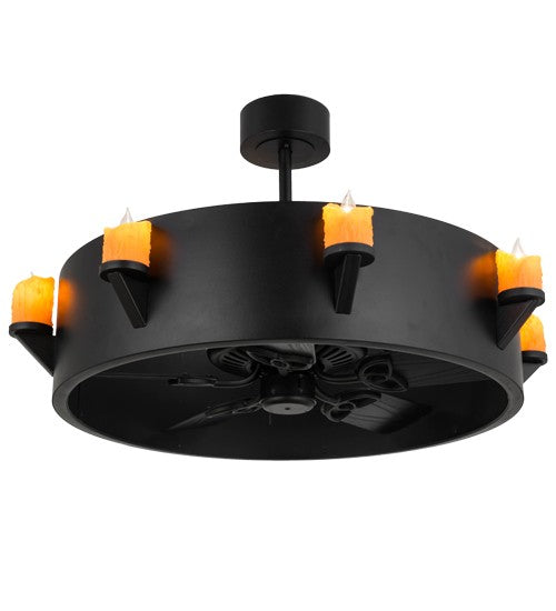 2nd Ave Lighting Kingston 40" Wide 8 LT Chandel-Air in Black Finish