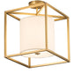 2nd Ave Lighting Kitzi 14" Wide Cilindro Semi-Flushmount in Brushed Brass Finish
