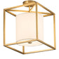 2nd Ave Lighting Kitzi 14" Wide Cilindro Semi-Flushmount in Brushed Brass Finish