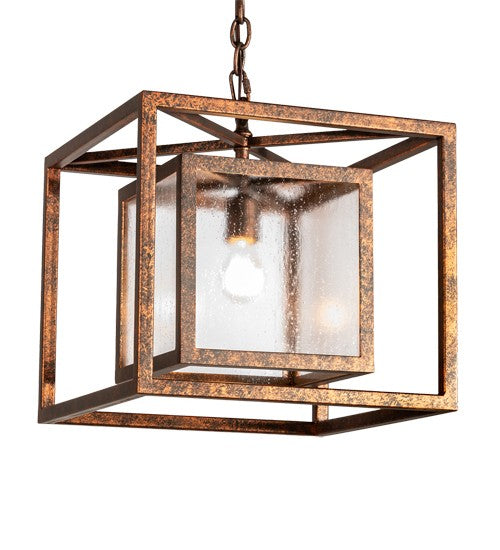 2nd Ave Lighting Kitzi 16" Box Pendant in Hanna Copper Finish