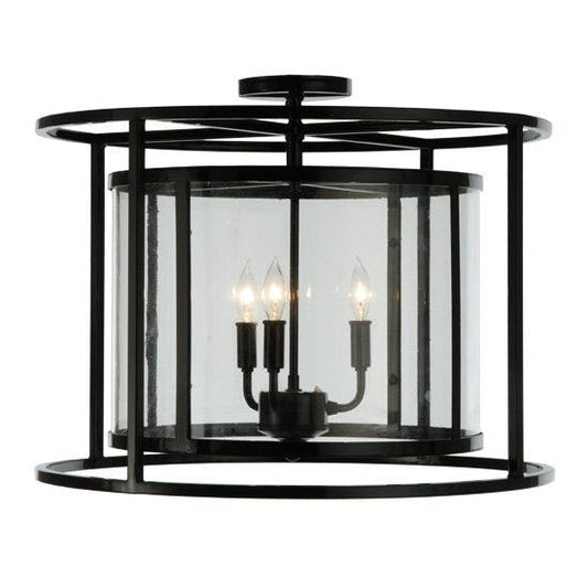 2nd Ave Lighting Kitzi 22" Cilindro Flushmount in Mirror Black Finish