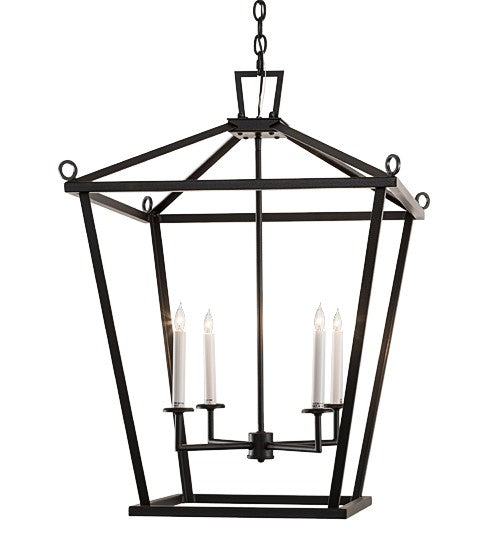 2nd Ave Lighting Kitzi 24" Tapered Pendant in Black Satin Wrought Iron Finish