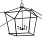 2nd Ave Lighting Kitzi 32" Square Tapered Pendant in Flat Black and White Finish