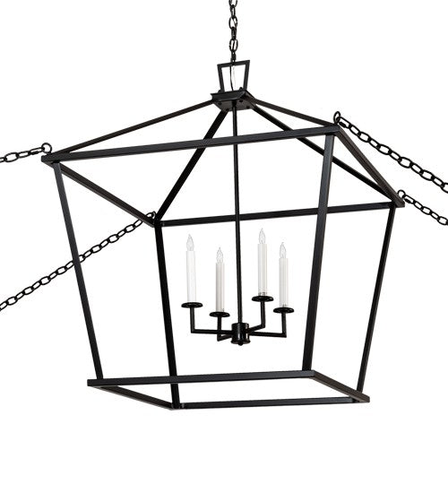 2nd Ave Lighting Kitzi 32" Square Tapered Pendant in Flat Black and White Finish