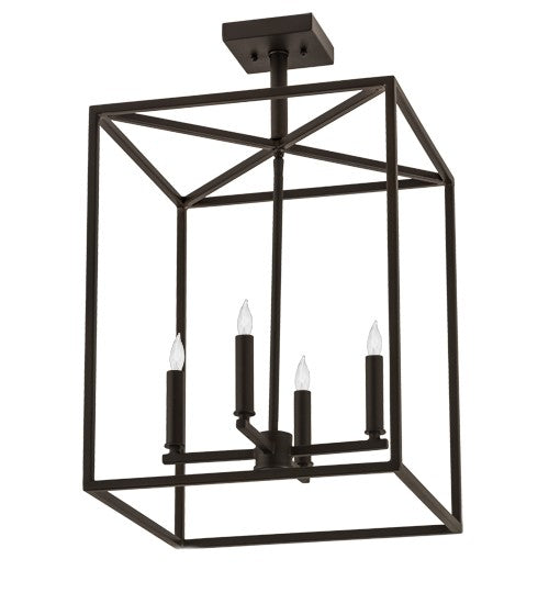 2nd Ave Lighting Kitzi Box 16" Pendant in Wrought Iron Finish