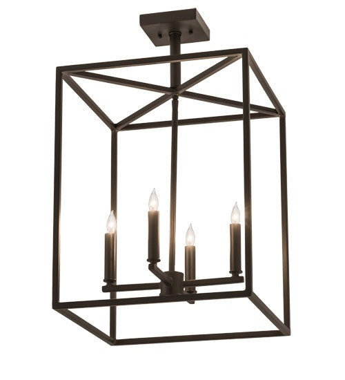 2nd Ave Lighting Kitzi Box 16" Pendant in Wrought Iron Finish