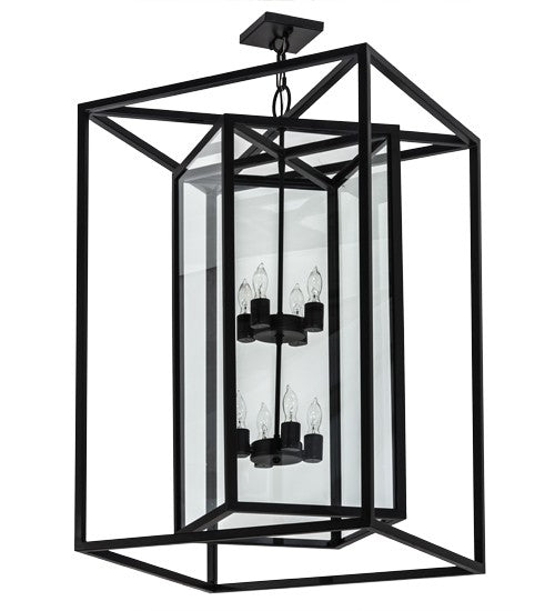 2nd Ave Lighting Kitzi Box 24" Pendant in Blackwash Finish