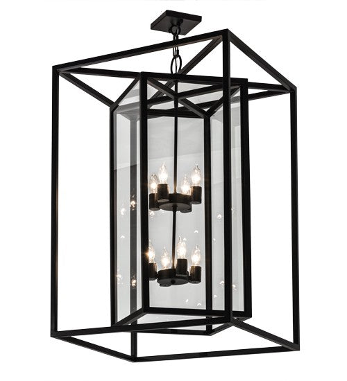 2nd Ave Lighting Kitzi Box 24" Pendant in Blackwash Finish