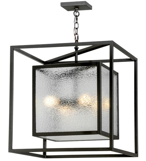 2nd Ave Lighting Kitzi Box 24" Square Pendant in Wrought Iron Finish