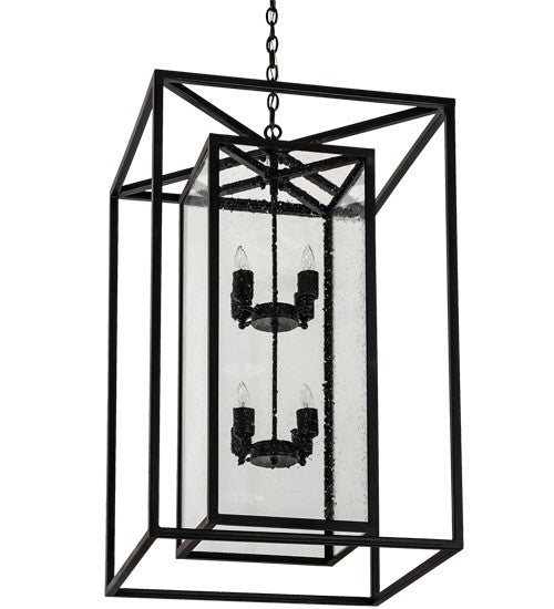 2nd Ave Lighting Kitzi Box 25" Square Pendant in Textured Black Finish