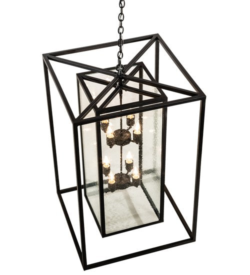 2nd Ave Lighting Kitzi Box 25" Square Pendant in Textured Black Finish