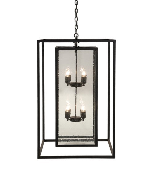 2nd Ave Lighting Kitzi Box 25" Square Pendant in Textured Black Finish