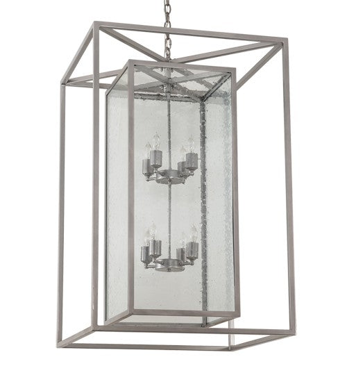 2nd Ave Lighting Kitzi Box 28" Square Pendant in Nickel Powder Coat Finish