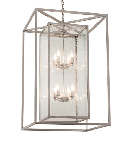 2nd Ave Lighting Kitzi Box 28" Square Pendant in Nickel Powder Coat Finish
