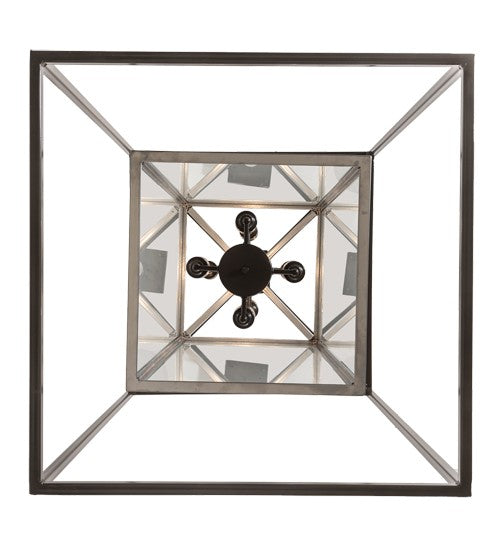 2nd Ave Lighting Kitzi Box 28" Square Pendant in Timeless Bronze and Extreme Chrome Finish