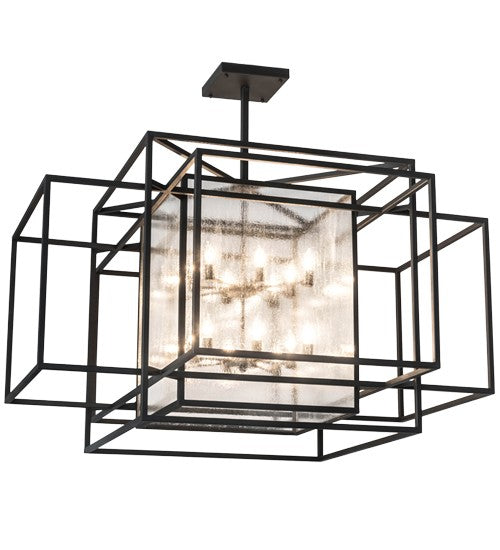 2nd Ave Lighting Kitzi Box 60" Square Pendant in Wrought Iron Finish