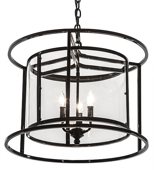 2nd Ave Lighting Kitzi Cilindro 22" Pendant in Mirror Black Finish
