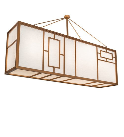 2nd Ave Lighting Kofu 108" Long Oblong Pendant in Brushed Brass Finish
