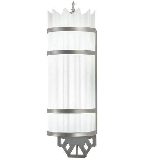 2nd Ave Lighting Lagoon 6" Wide Deco Wall Sconce With Nickel Powder Coat Finish