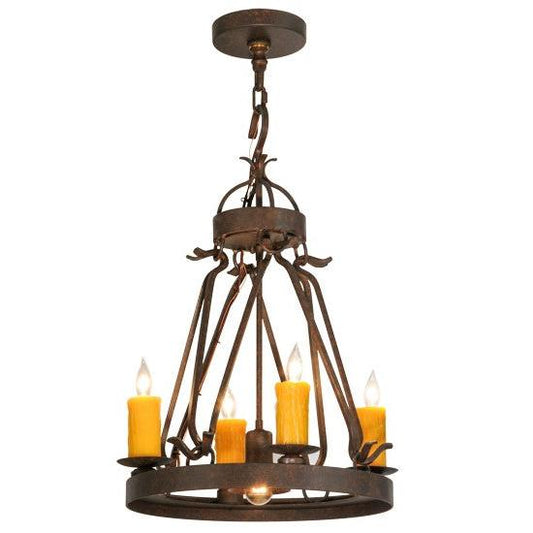2nd Ave Lighting Lakeshore 18" Wide 4 LT Chandelier With Downlight in Cajun Spice Finish