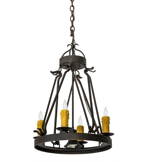 2nd Ave Lighting Lakeshore 18" Wide 4 LT Chandelier With Downlight in Chestnut Finish