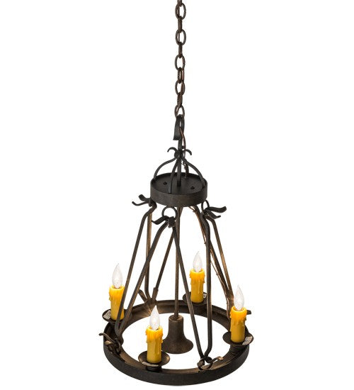 2nd Ave Lighting Lakeshore 18" Wide 4 LT Chandelier With Downlight in Chestnut Finish
