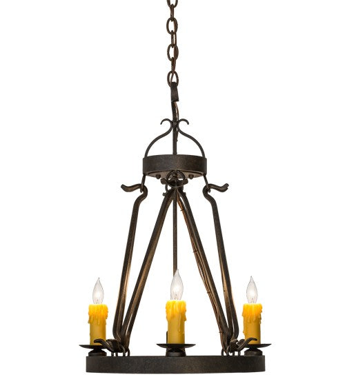 2nd Ave Lighting Lakeshore 18" Wide 4 LT Chandelier With Downlight in Chestnut Finish