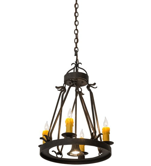 2nd Ave Lighting Lakeshore 18" Wide 4 LT Chandelier With Downlight in Chestnut Finish
