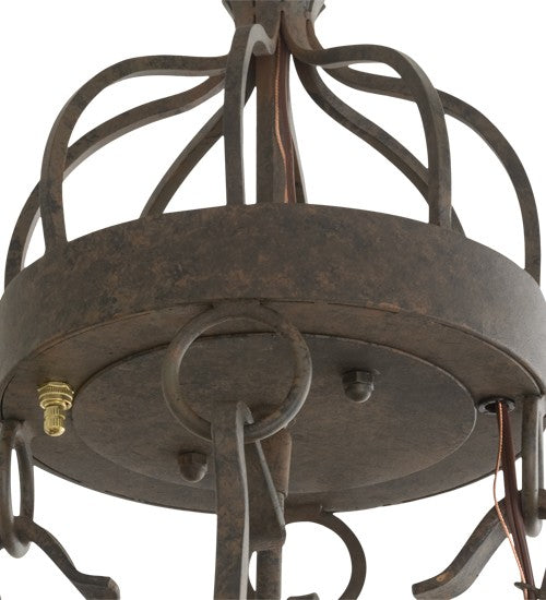 2nd Ave Lighting Lakeshore 24" Wide 4 LT Chandelier With Downlight in Coffee Bean Finish
