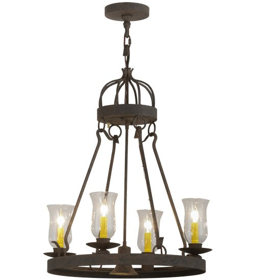 2nd Ave Lighting Lakeshore 24" Wide 4 LT Chandelier With Downlight in Coffee Bean Finish