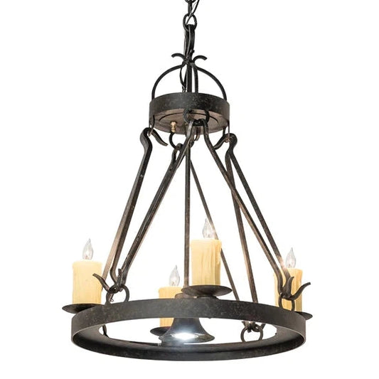2nd Ave Lighting Lakeshore 28" 4-Light Coffee Bean Chandelier With Downlight