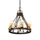 2nd Ave Lighting Lakeshore 28" Wide 6 Light Chandelier With Downlight in Wrought Iron Finish