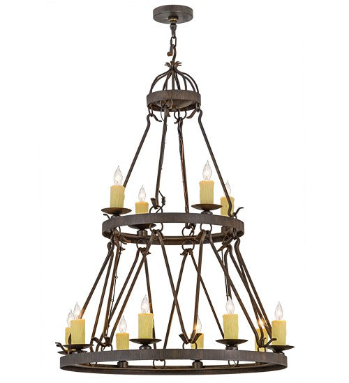 2nd Ave Lighting Lakeshore 36" Wide 12 LT Two Tier Chandelier in Classic Rust